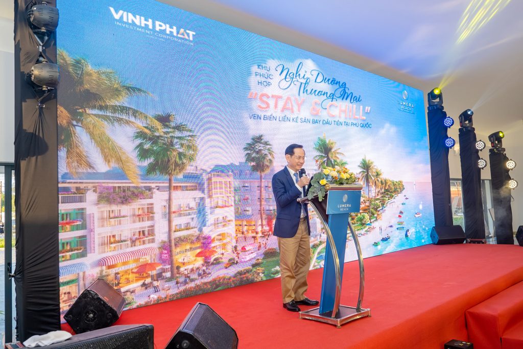 Ông Trần Ngọc Trung – Chủ tịch HĐQT Công ty CP Đầu tư Vinh Phát, phát biểu tại sự kiện.